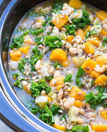 Slow Cooker Wild Rice Vegetable Soup