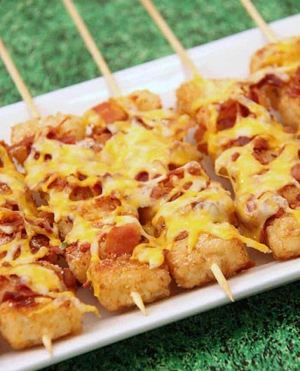 Loaded Tater Tot Skewers