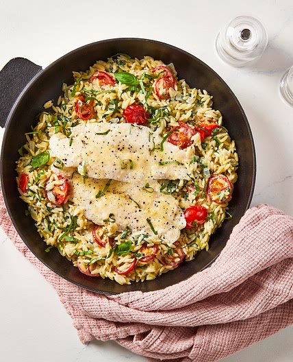 Creamy One-Pot Fish Florentine With Basil