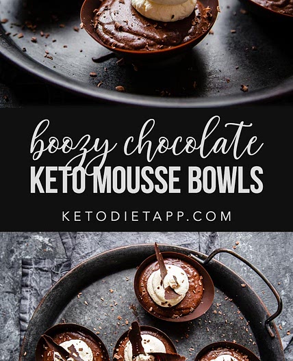 Boozy Keto Chocolate Mousse Bowls