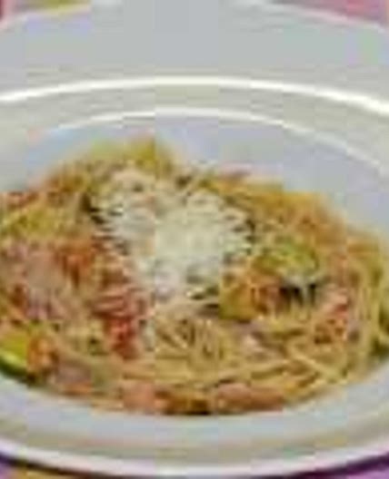 Spaghetti mit Zucchini-Schinken-Sauce