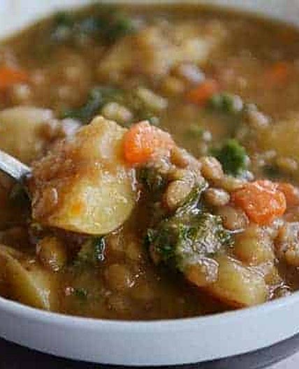Pressure Cooker Smoky Lentil and Potato Soup