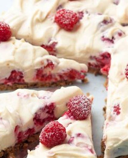 Dark and white chocolate raspberry cheesecake