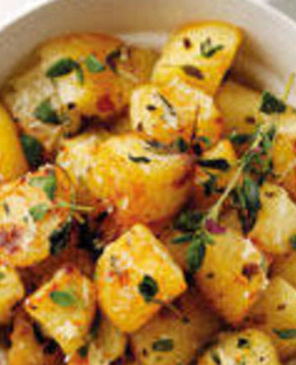 Thyme and garlic roasted potatoes