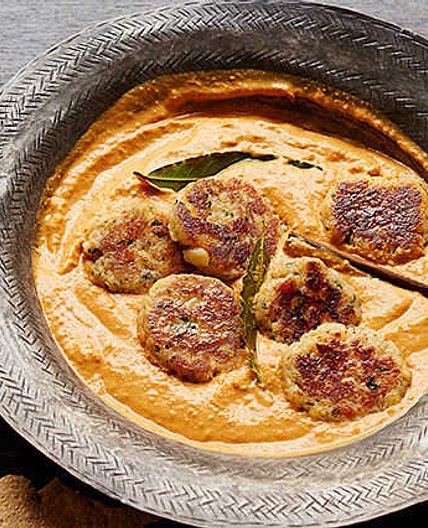 Malai kofta in a spiced tomato sauce