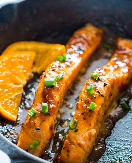 Pan Seared Orange Mustard Salmon