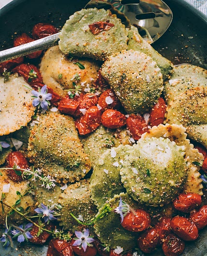 Grain Free Chickpea Ravioli with Almond Ricotta Filling