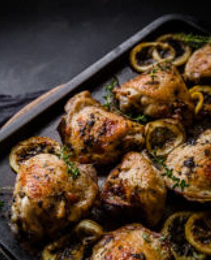 Crispy lemon baked chicken thighs
