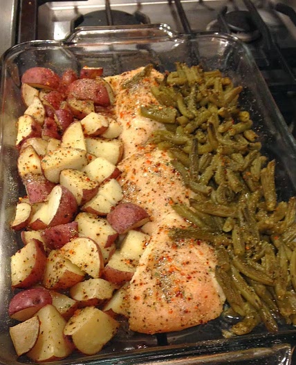 Italian Chicken Potato and Green Bean Bake