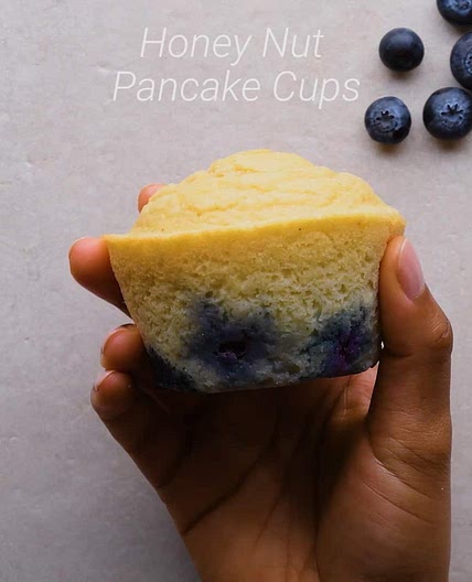Almond Butter Honey Stuffed Blueberry Muffins