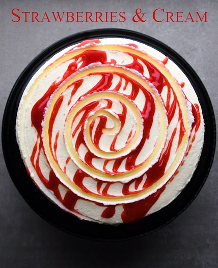 Strawberries & Cream Swirl Cake