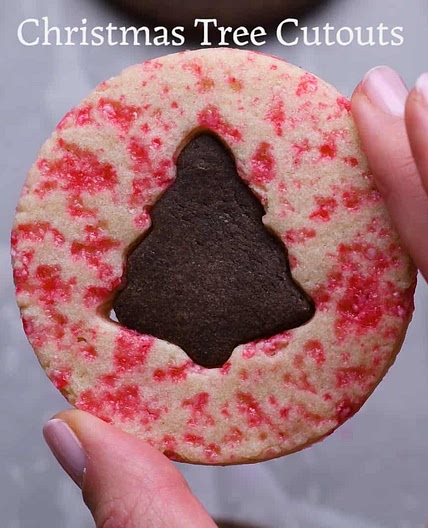 Peppermint Christmas Tree Cutout Cookies
