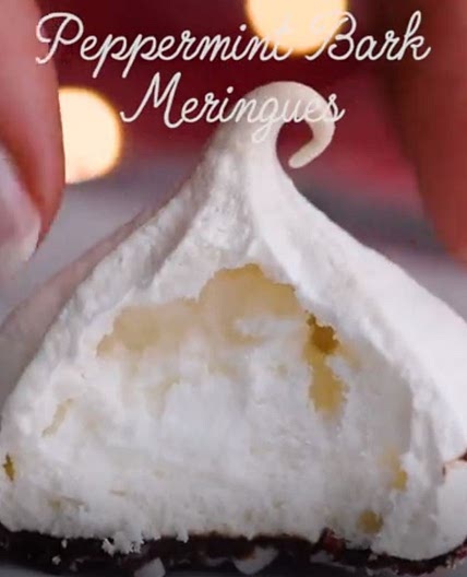 Peppermint Bark Meringues