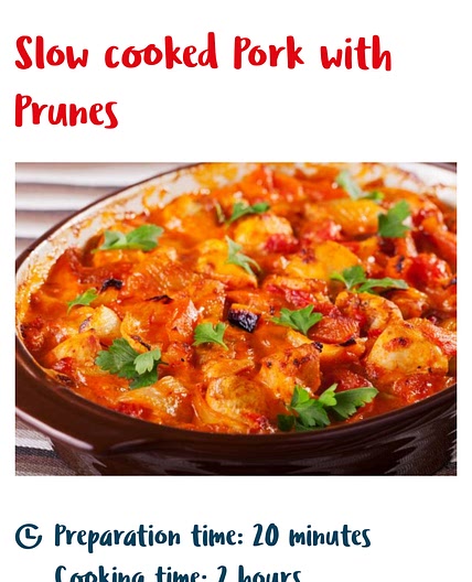 Slow cooked Pork with Prunes