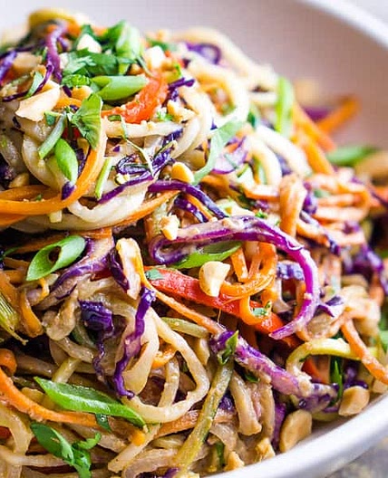 Thai Peanut Zucchini Noodles [Zoodle Recipe]