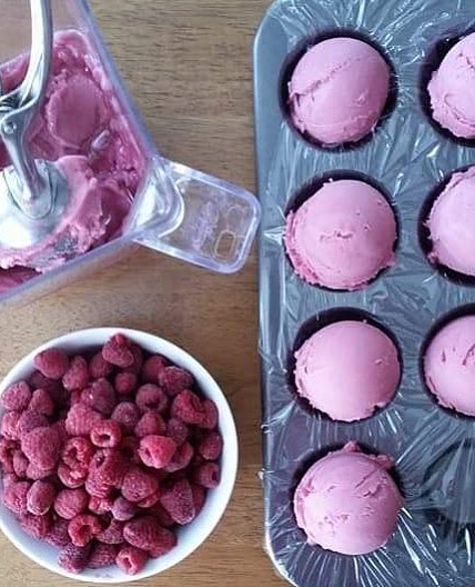 Creamy Raspberry ‘Nice Cream’ Prep