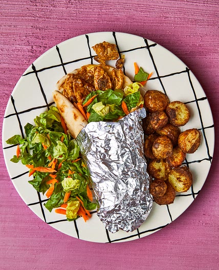Coronation Chicken Naanwich & Spiced Potatoes