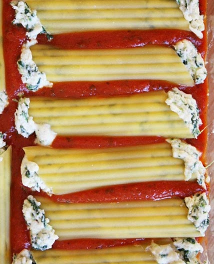Spinach and Cheese Stuffed Manicotti