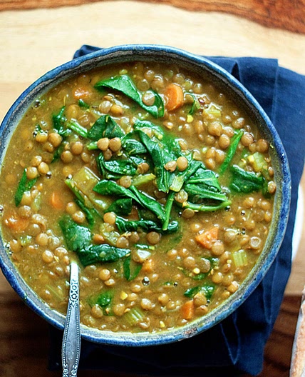 Instant Pot Golden Lentil & Spinach Soup