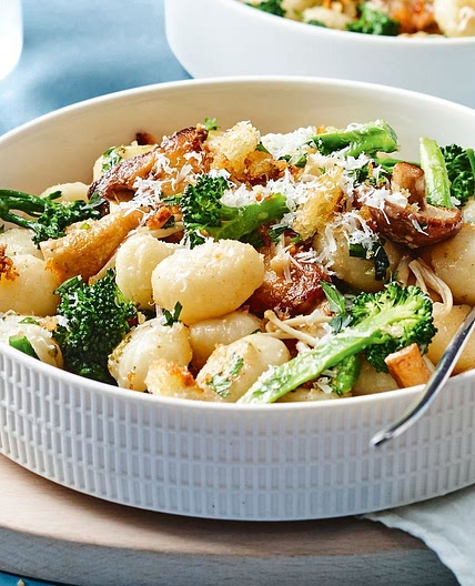Gnocchi, wild mushrooms, broccolini and breadcrumbs