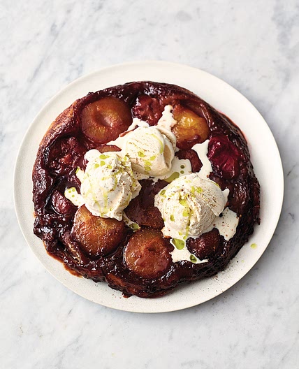 Plum tarte tatin