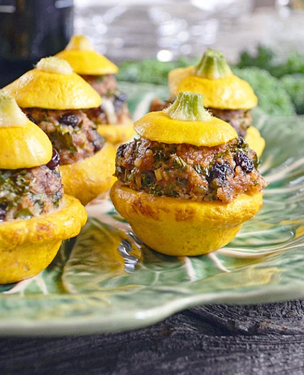 Mini-Pâtissons Farcis à l’Agneau, Kale et Couscous