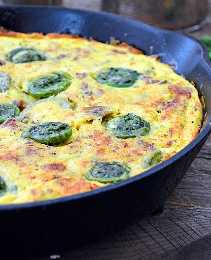 FRITTATA AUX TÊTES DE VIOLON, BACON ET FROMAGE