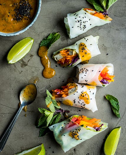 Vegan Summer Rolls with Dipping Sauce Two-Ways