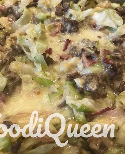 Creamed cabbage and beef casserole