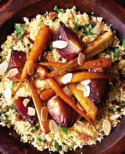 Warm roast vegetable couscous salad