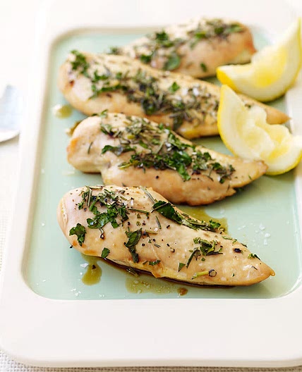 Baked chicken with lemon and fresh herbs