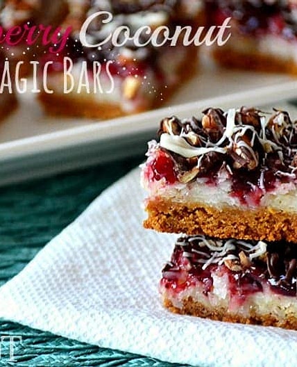 Raspberry Coconut Magic Bars