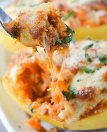 Low Carb Lasagna Stuffed Spaghetti Squash