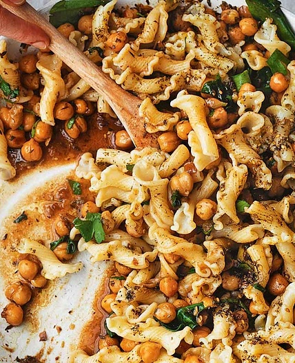 Gigli with chickpeas and za'atar