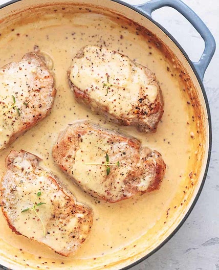 Pork Chops in Dijon Creme Sauce