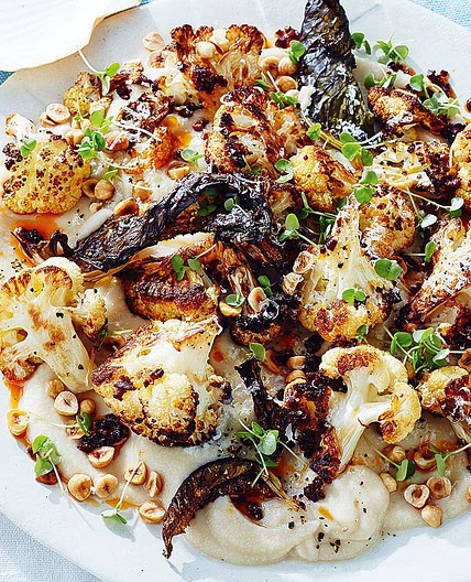 Warm cauliflower and chorizo salad