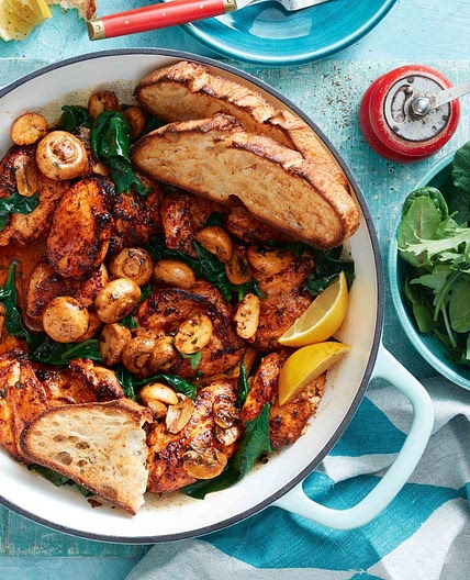 One-Pan Garlic Butter Chicken with Mushrooms recipe