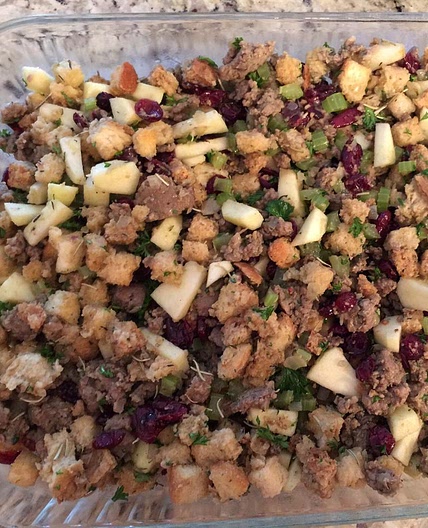 Awesome Sausage, Apple and Cranberry Stuffing