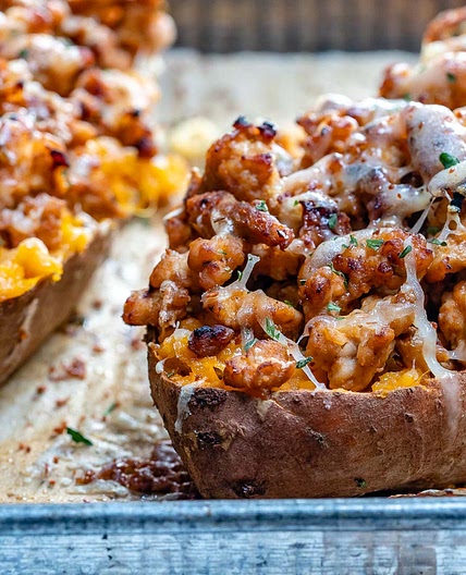 Double Baked Chipotle Chicken Sweet Potatoes