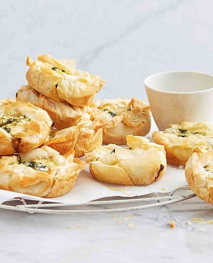 Pie maker spinach and three-cheese filo pies