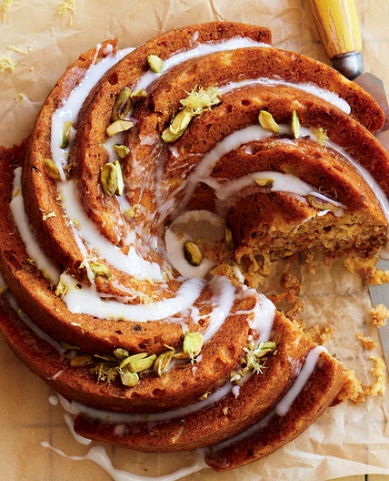 Carrot, honey & pistachio cake