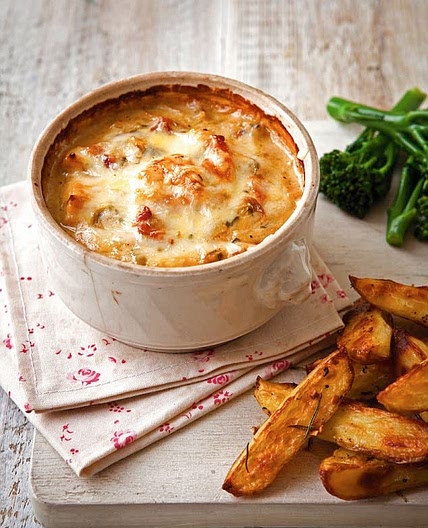 Creamy Chicken and Tarragon pots with Rosemary Potato Wedges