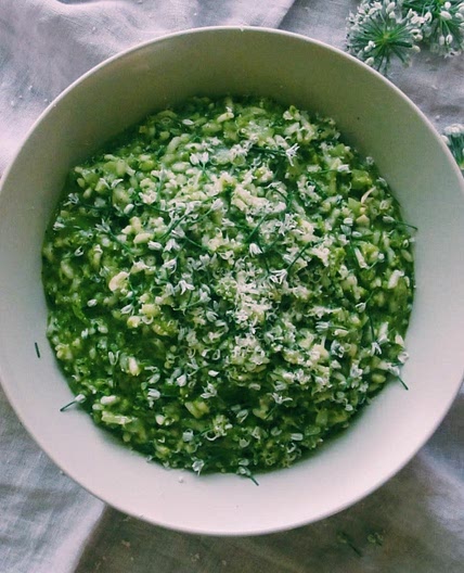 Pea and spinach risotto