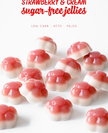 Easy Low-Carb Strawberry & Cream Jellies