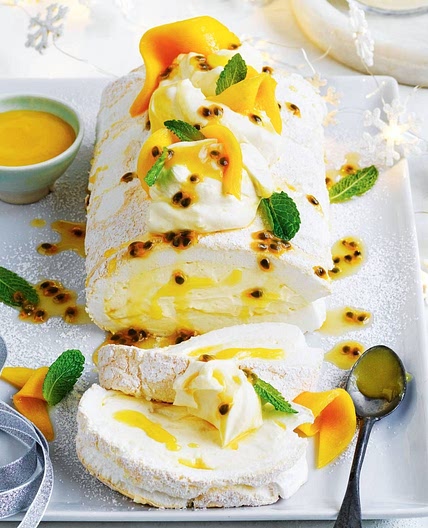 Lemon and lime curd pavlova roll recipe