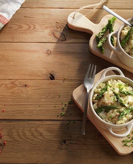 Risotto de espárragos con parmesano