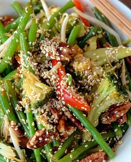 Asian Broccoli Salad in a Sweet Smoky Chilli Sauce