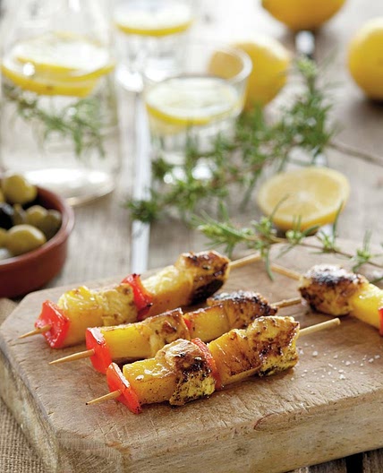 Pollo agridulce al limón con piña