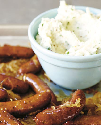 Maple snags with mustard mash
