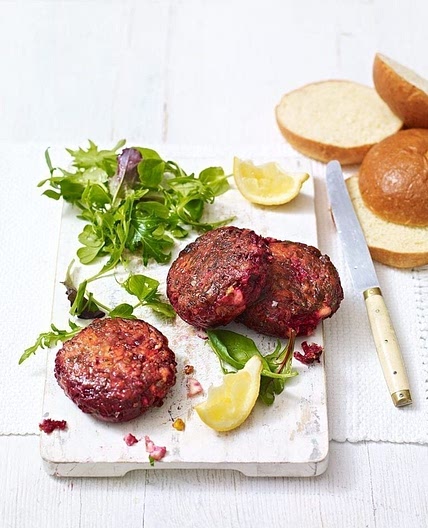 Beetroot and feta burgers
